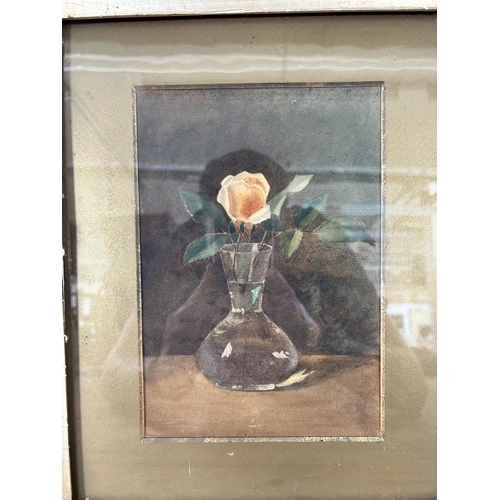 281 - An early 20th century framed still life floral watercolour - approx. 36cm high x 30cm wide