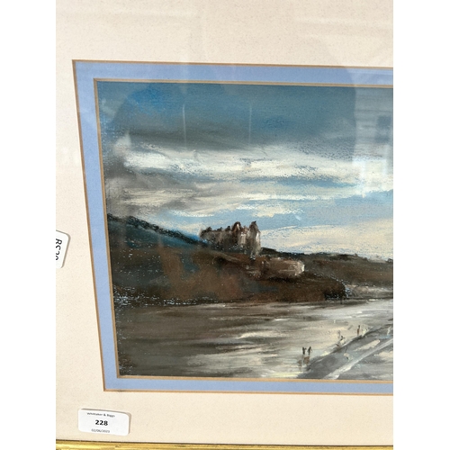 293 - A mid 20th century framed pastel of a coastal scene, signed Derek Carpenter - approx. 37cm high x 62... 