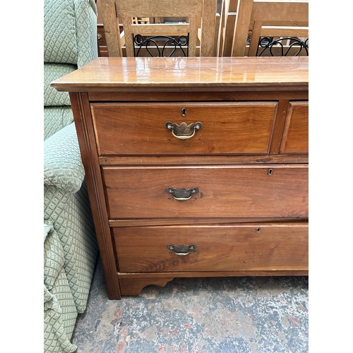 26 - An Edwardian satinwood chest of two short over two long drawers