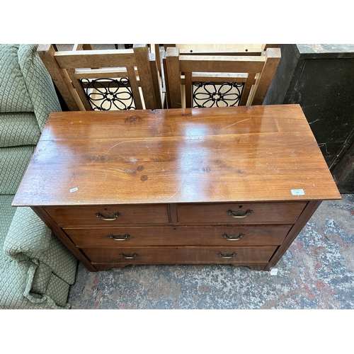 26 - An Edwardian satinwood chest of two short over two long drawers