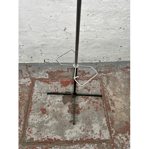 40 - A 1960s chrome plated and red plastic atomic coat stand - approx. 160cm high