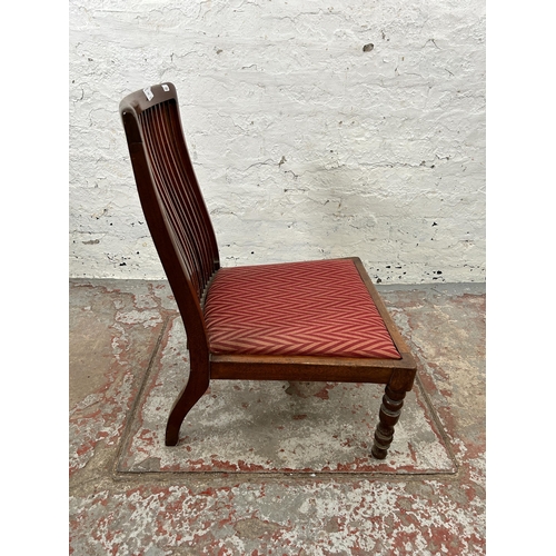 50 - An Edwardian mahogany low seated bedroom chair