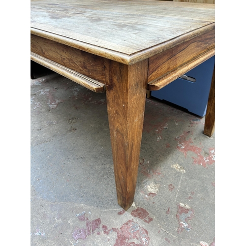 75 - An Indian sheesham wood rectangular dining table - appox. 76cm high x 183cm long x 90cm deep
