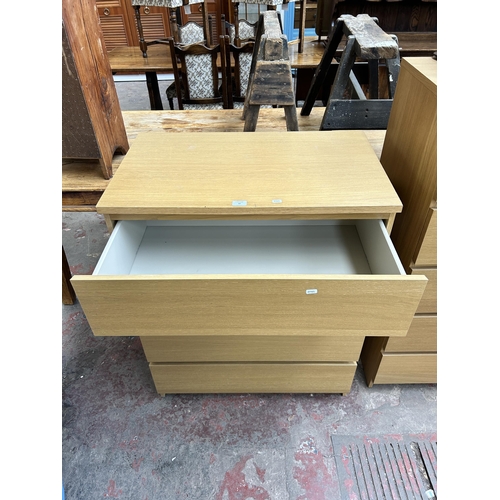 80 - An IKEA Malm oak effect chest of four drawers