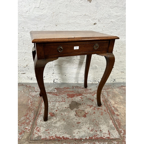 89 - A Georgian style oak rectangular side table with single drawer