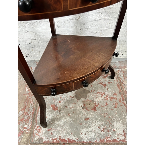 99 - A Georgian inlaid mahogany corner wash stand