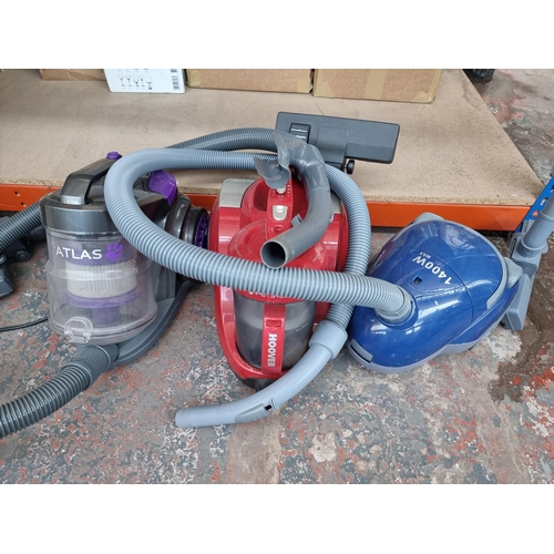 870 - Three cylinder vacuum cleaners to include Hoover Alyx Pets 1800w, Atlas etc.