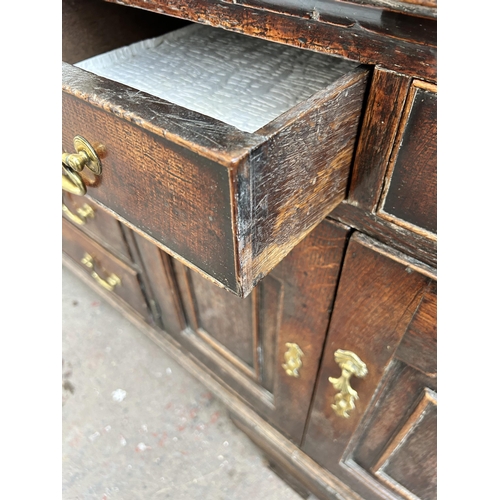 198 - A Georgian oak dresser - approx. 203cm high x 200cm wide x 54cm deep