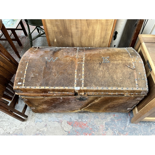 228 - A 19th century fur and pine blanket box