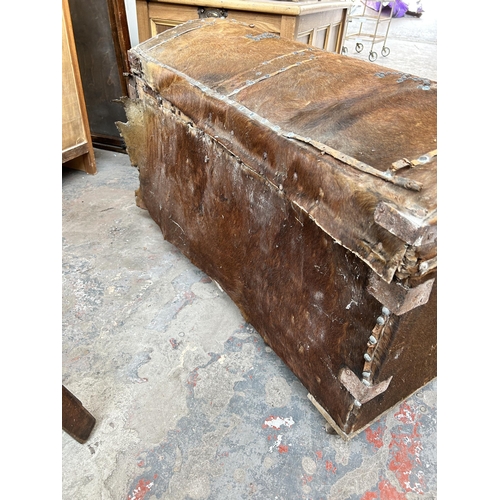 228 - A 19th century fur and pine blanket box