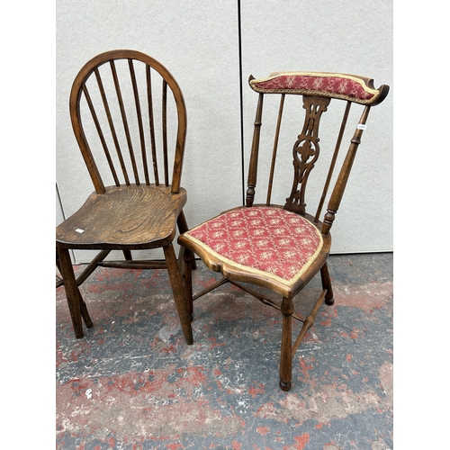 234 - Three chairs, two Edwardian and one Ercol