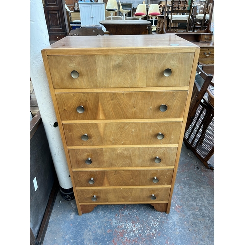 237 - A mid 20th century walnut chest of six drawers