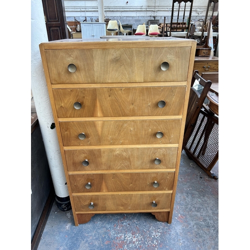 237 - A mid 20th century walnut chest of six drawers