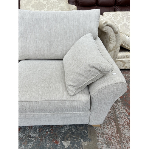 247 - A modern fabric upholstered three seater sofa - approx. 93cm high x 200cm wide x 95cm deep