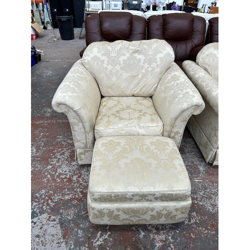 248 - A DFS floral upholstered three piece lounge suite