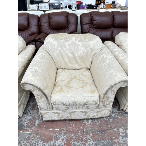 248 - A DFS floral upholstered three piece lounge suite