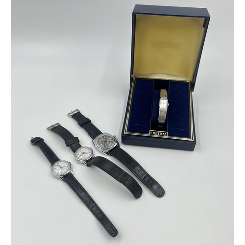 2354 - Four lady's wristwatches, one boxed 1980s Seiko and three Timex