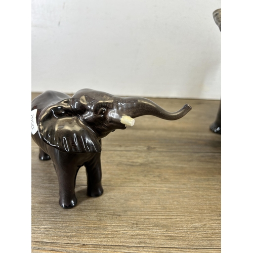 341 - Two Beswick elephant figurines - largest approx. 26cm high x 33cm long