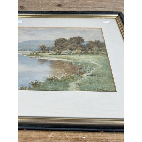 271 - An early 20th century framed E H Morten watercolour of a landscape scene - approx. 39cm high x 52cm ... 