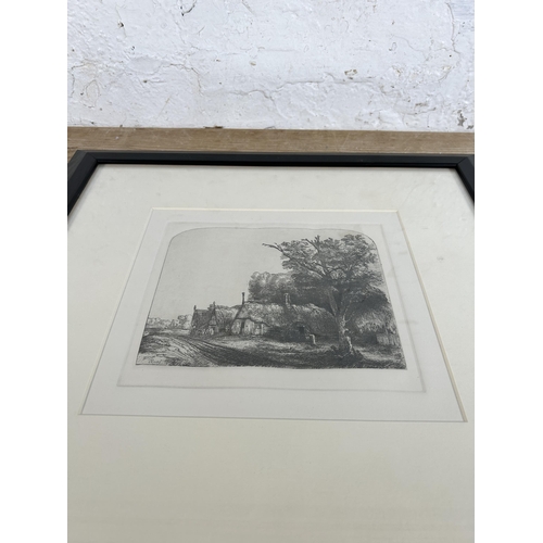 278 - A 19th century framed Amand Durand (1831-1905) etching after Rembrandt titled 'Landscape With Three ... 