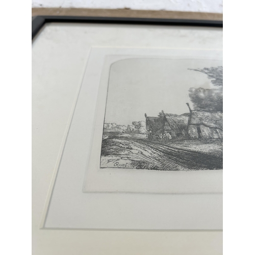 278 - A 19th century framed Amand Durand (1831-1905) etching after Rembrandt titled 'Landscape With Three ... 