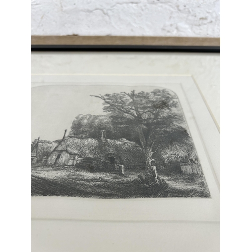 278 - A 19th century framed Amand Durand (1831-1905) etching after Rembrandt titled 'Landscape With Three ... 