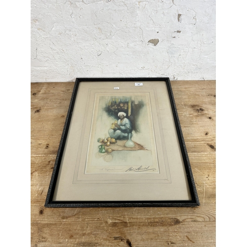 286 - A framed Hal Hurst original etching titled 'The Craftsman' - approx. 60cm high x 45cm wide