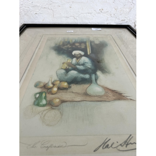 286 - A framed Hal Hurst original etching titled 'The Craftsman' - approx. 60cm high x 45cm wide