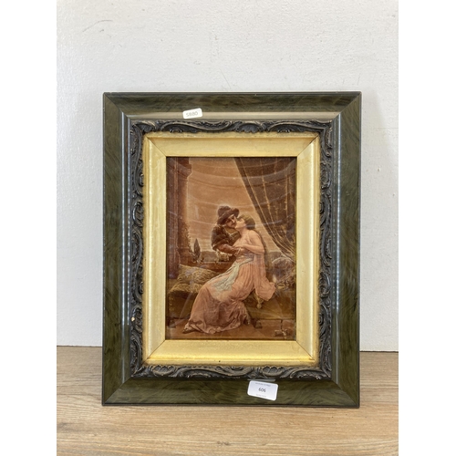 606 - A 19th century framed crystoleum - approx. 41cm high x 34cm wide