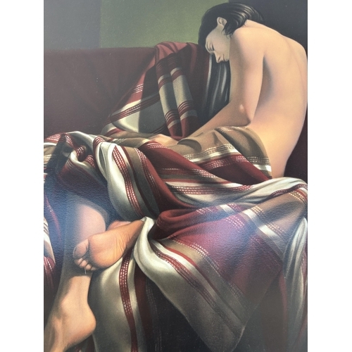 257 - A Miguel Avataneo 'Mujer Dormida' serigraph on paper with certificate of authenticity - approx. 63cm... 