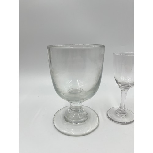 307 - Four Georgian drinking glasses - largest approx. 12.5cm high