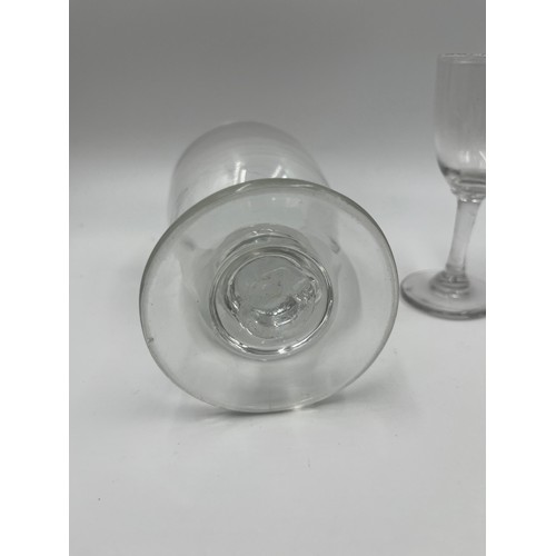 307 - Four Georgian drinking glasses - largest approx. 12.5cm high