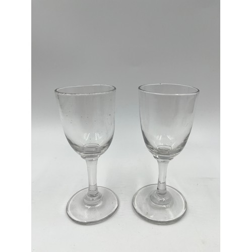 307 - Four Georgian drinking glasses - largest approx. 12.5cm high