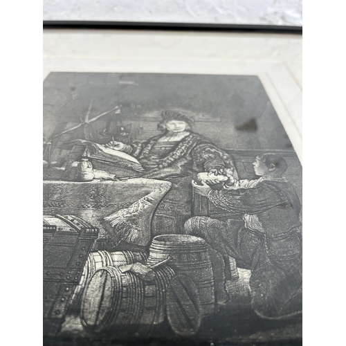 280 - A 19th century framed Amand Durand (1831-1905) etching after Rembrandt titled 'Goldweigher' - approx... 