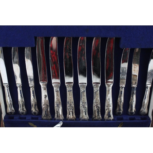 472 - A silver plated King's pattern seventy two piece canteen of cutlery