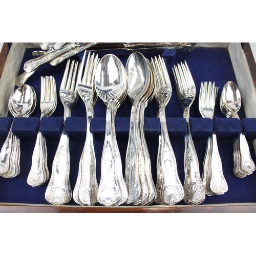 472 - A silver plated King's pattern seventy two piece canteen of cutlery