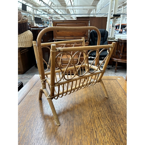 148 - A mid 20th century bamboo magazine rack