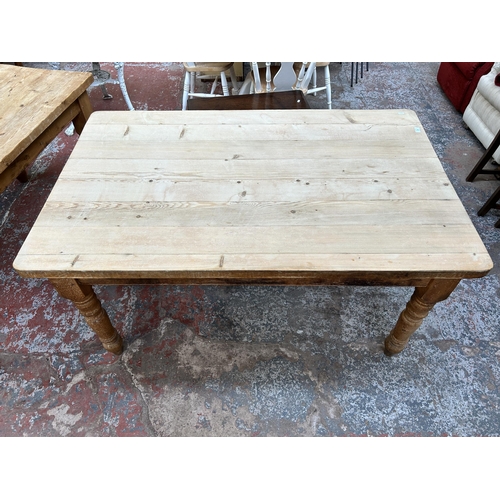 160 - A Victorian style pine rectangular farmhouse dining table - approx. 80cm high x 96cm wide x 152cm lo... 