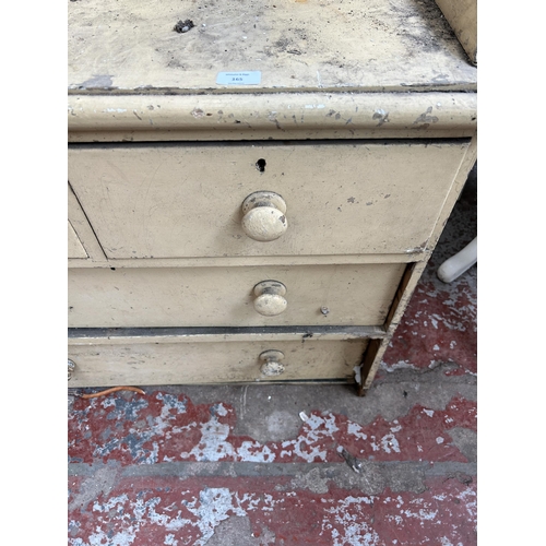 165 - A Victorian painted pine chest of two short over two long drawers