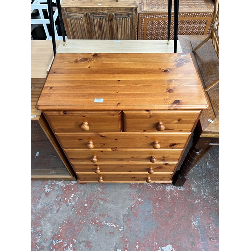 172 - A pine chest of two short over four long drawers