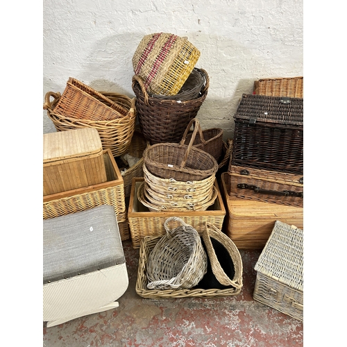 187 - A large collection of wicker baskets