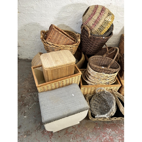 187 - A large collection of wicker baskets