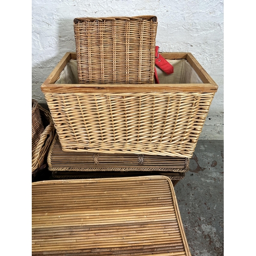 187 - A large collection of wicker baskets