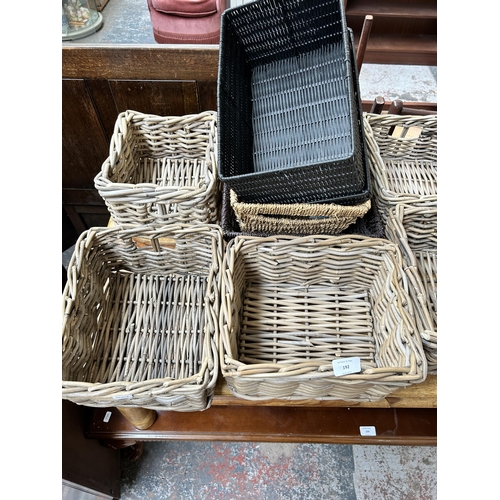 192 - Eleven wicker baskets