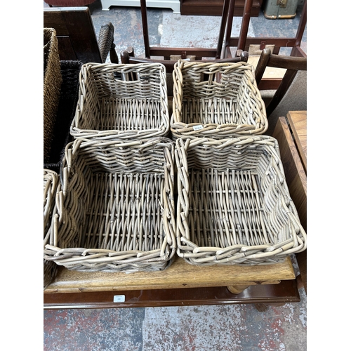 192 - Eleven wicker baskets