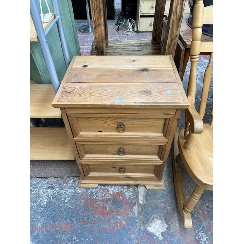 204 - A pine chest of three drawers