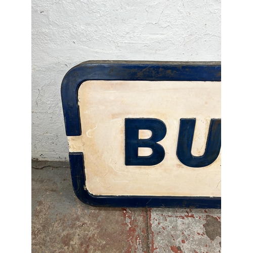 248 - A mid 20th century 'Budge' fibreglass advertising sign - approx. 84cm high x 184cm wide x 11cm deep