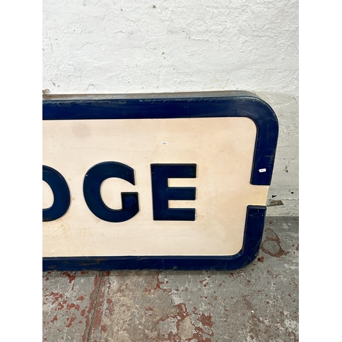 248 - A mid 20th century 'Budge' fibreglass advertising sign - approx. 84cm high x 184cm wide x 11cm deep