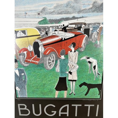 268 - A framed Bugatti limited edition no. 96 of 300 signed print - approx. 68cm high x 50cm wide