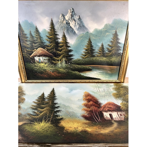 275 - Two landscape scene oil paintings on canvas